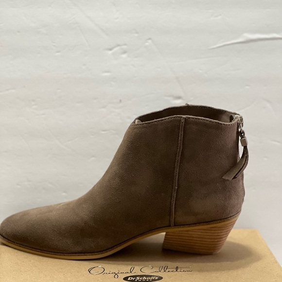 Dr Scholl’s Womens 9 1/2 Ankle Boots Brown Gray Suede Leather booties tan NWT - Picture 12 of 16